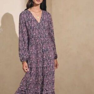 Faherty Isabella Dress Fiona Block Print Size XS New